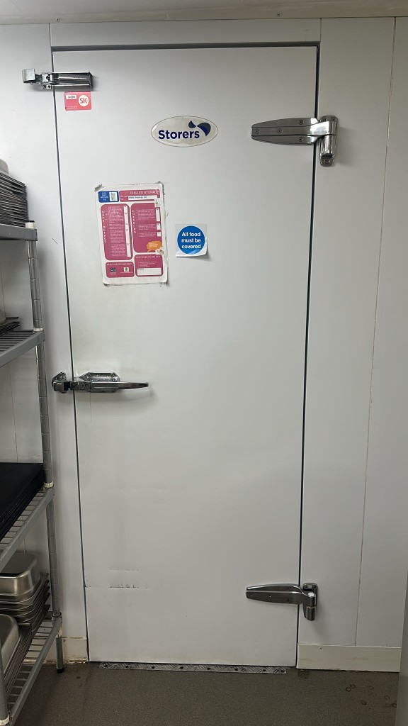 White Storers walk-in door with chilled storage poster